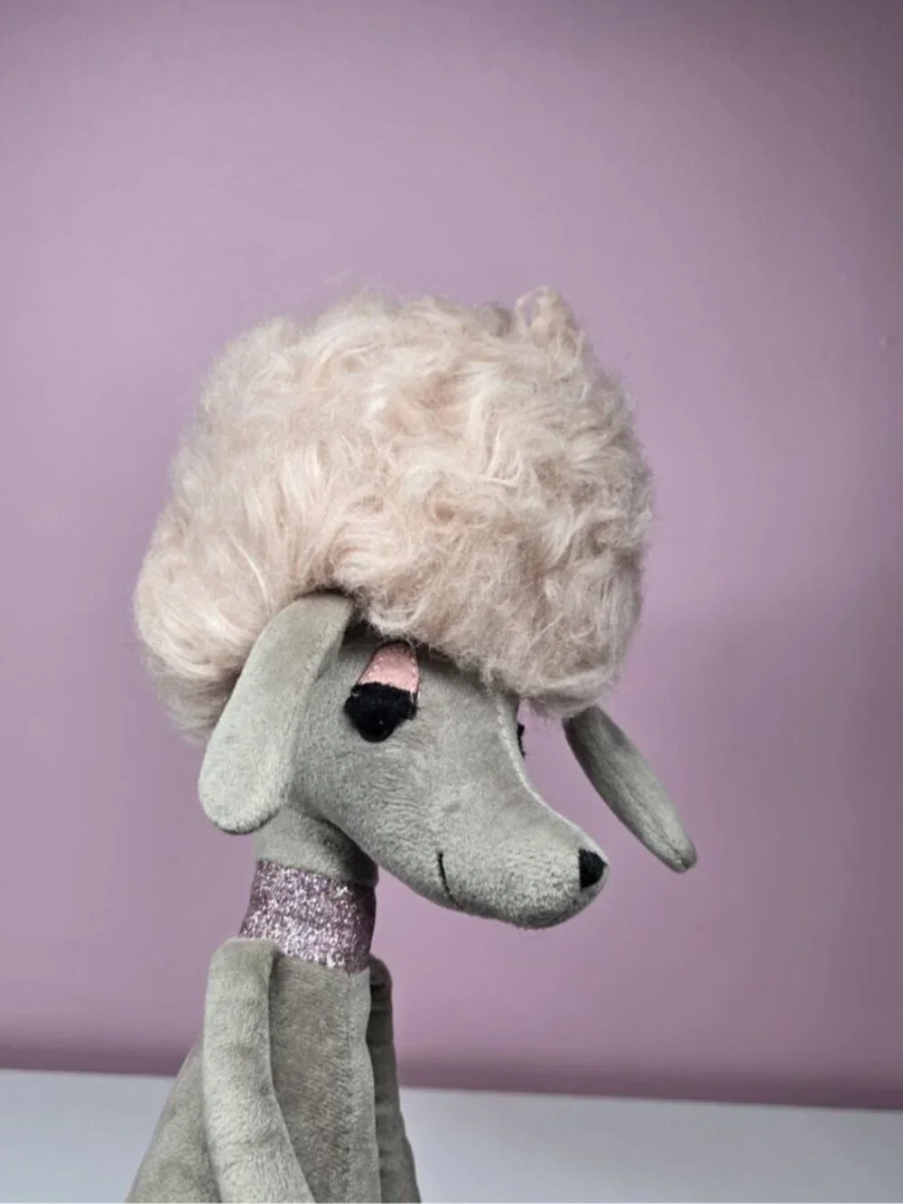 Jellycat Swellegant Penelope Poodle Gray & Pink 14” Plush Stuffed Animal